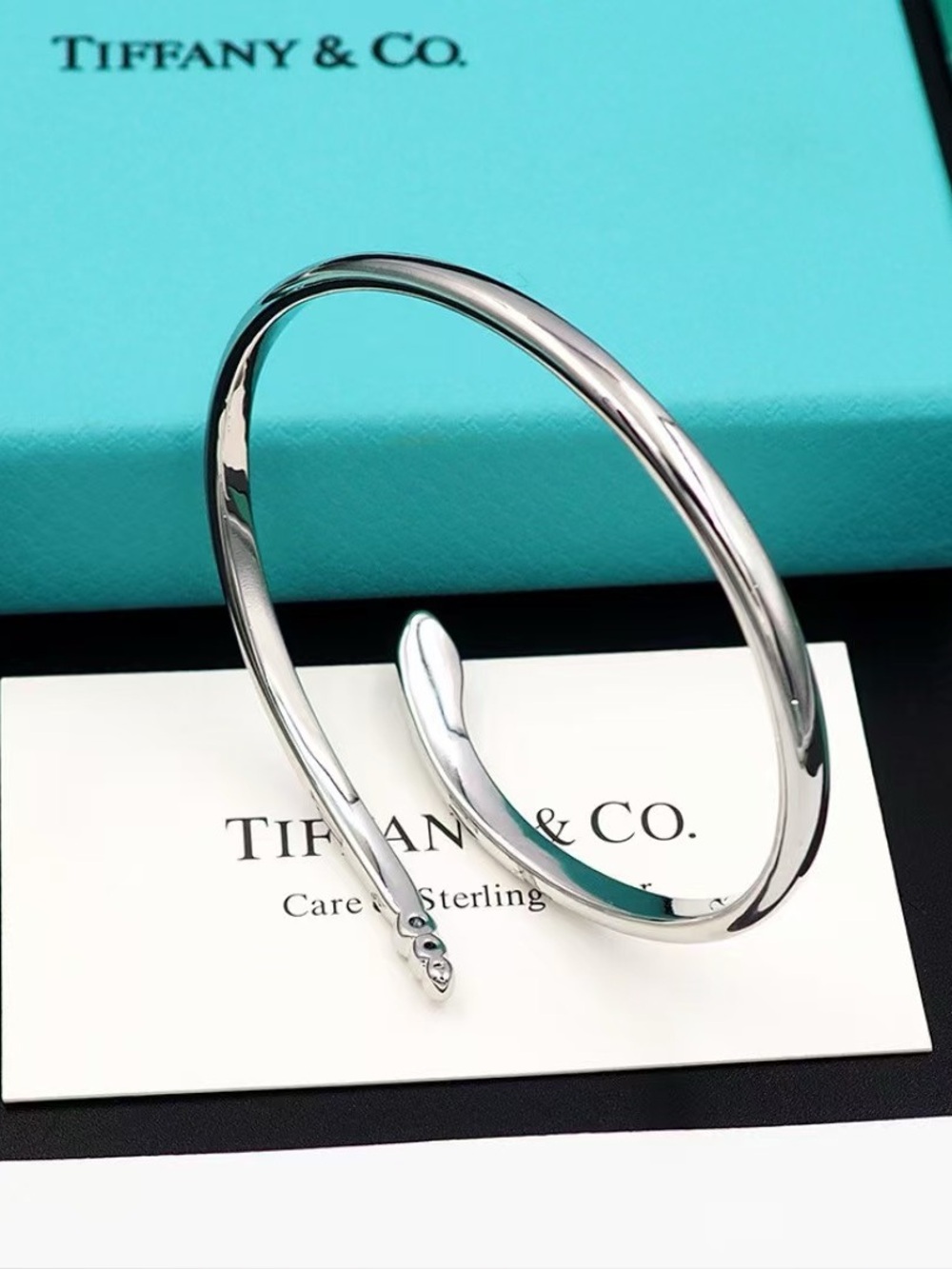 Tiffany & Co. Polished Sterling Silver Open Cuff Bracelet - Silver